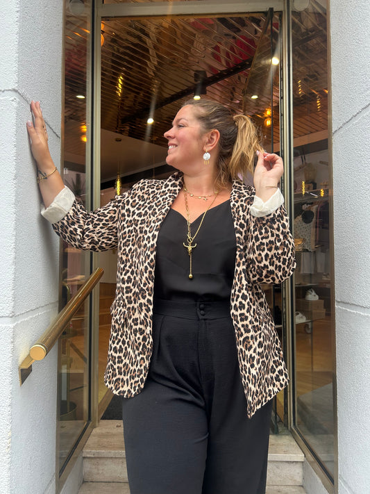 Veste blazer léopard grande taille