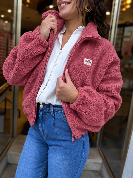 Veste polaire rose poudré