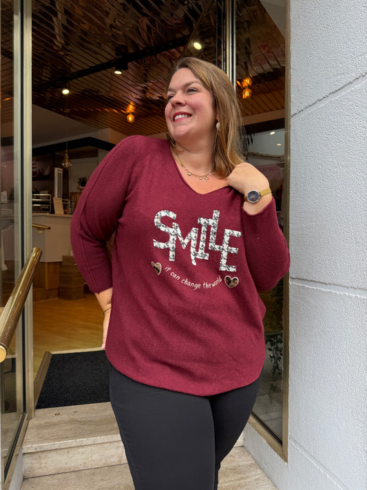 Pull Smile Bordeaux