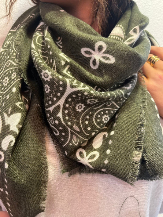 Echarpe bandana kaki