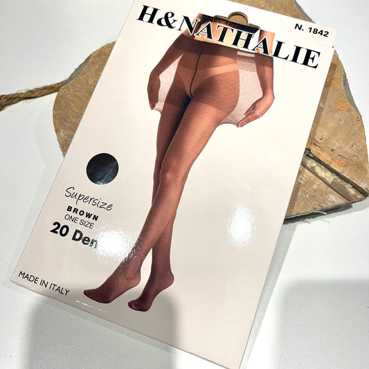 Collant voile chocolat grande taille