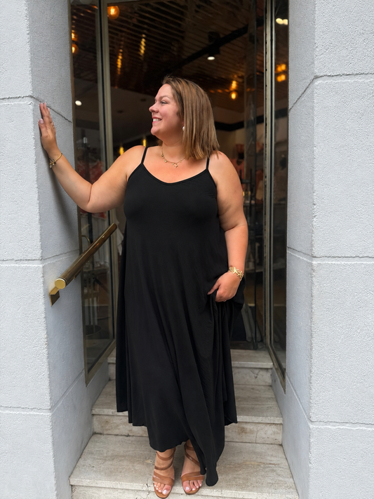Robe bretelles Célestine noire