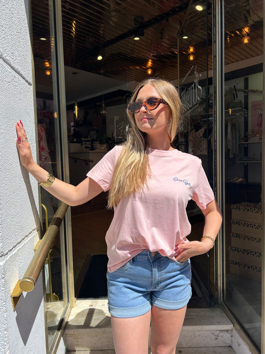 T-shirt Rose Brodé Ciao Bella Rosa