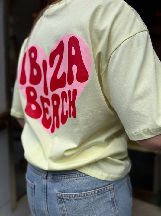 T-shirt Ibiza Beach , Jaune
