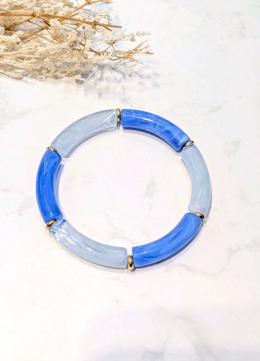 Bracelet élastique Bleu & Bleu ciel