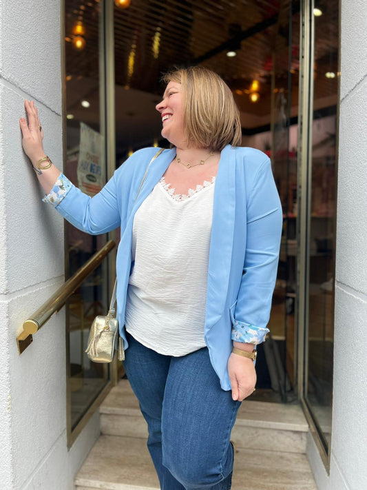 Curvy Blazer bleu ciel