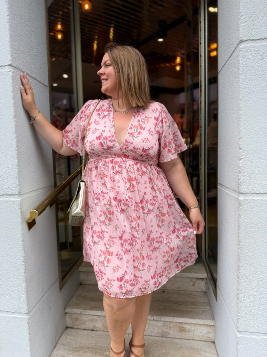 Robe fleurie rose