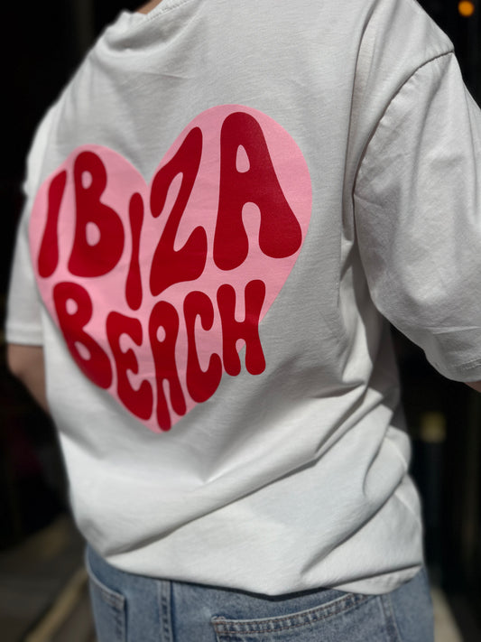 T-shirt Ibiza Beach , Blanc