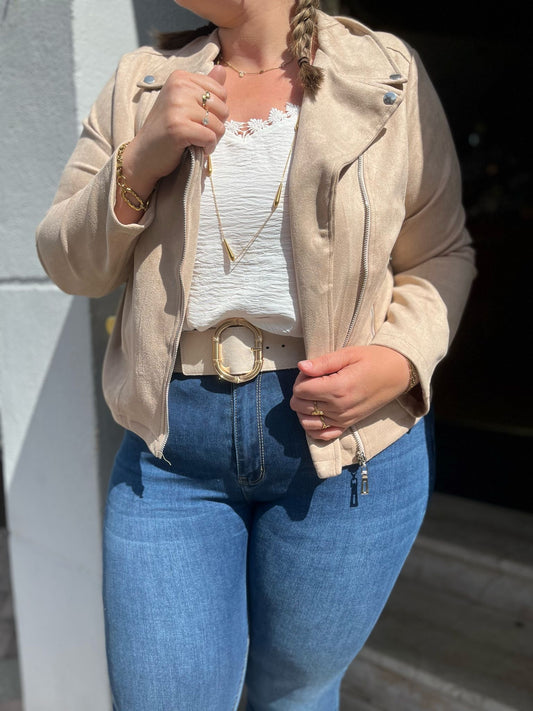 Veste suédine Bluma beige