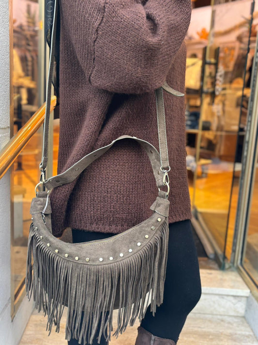 Sac a main franges chocolat