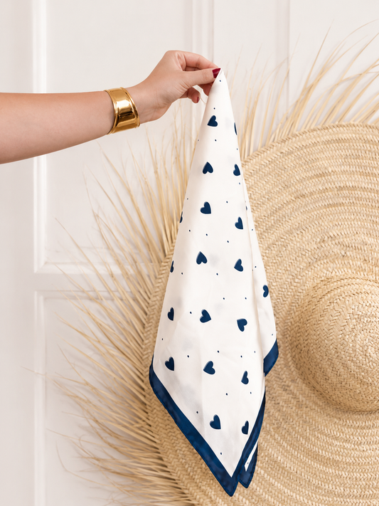 Foulard Cœurs Marine