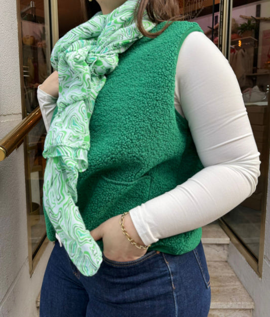 Curvy Gilet bouclette Esmee vert