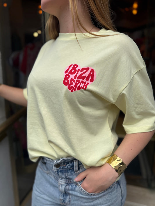 T-shirt Ibiza Beach , Jaune