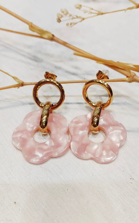 Boucle d’oreille rose