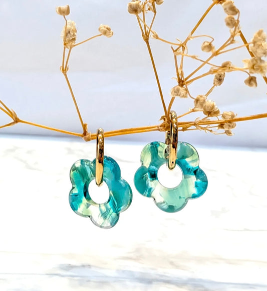 Boucle d’oreille vert acidulé