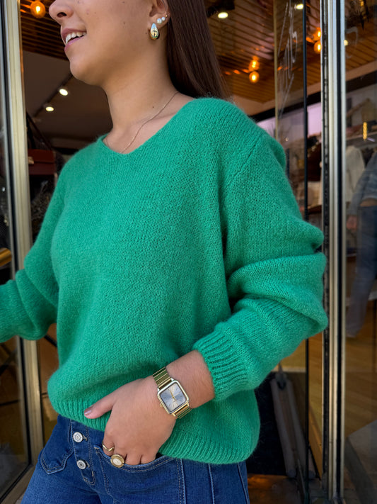 Maille col V Anna vert Gucci