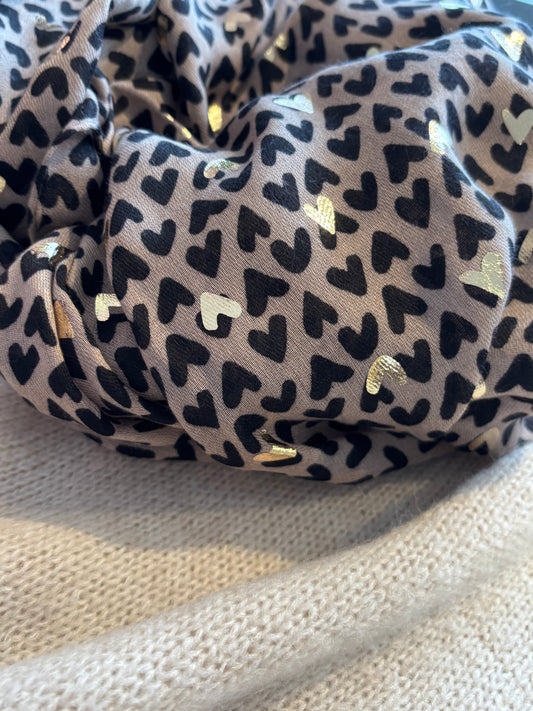 Foulard noir et taupe