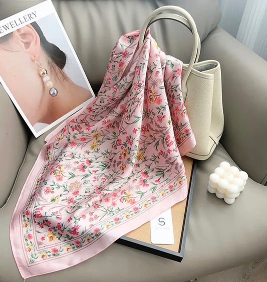 Foulard Fleuri Rose
