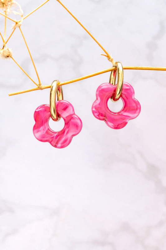 Boucle d’oreille bonbon rose