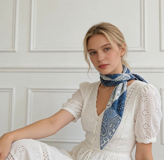 Foulard Bandana Bleu Délavé