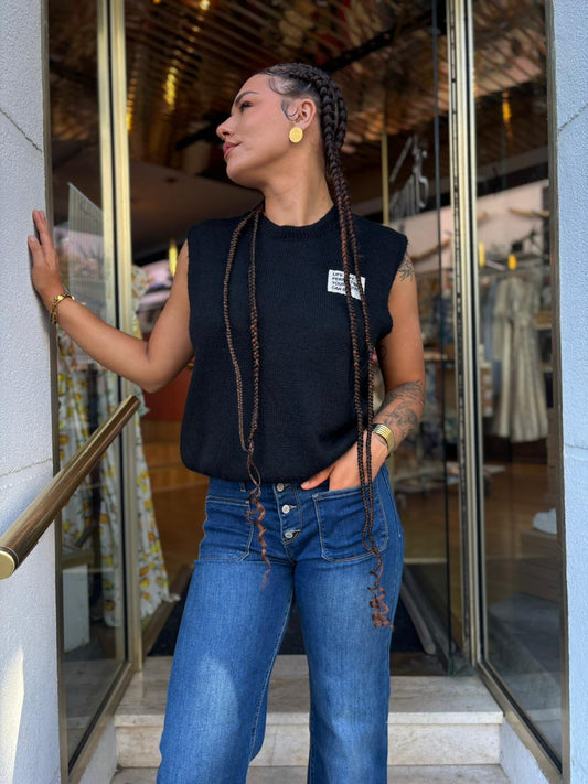 Pull étiquette Eva Noir