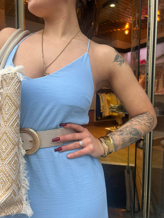 Robe a fines bretelles Bleu ciel