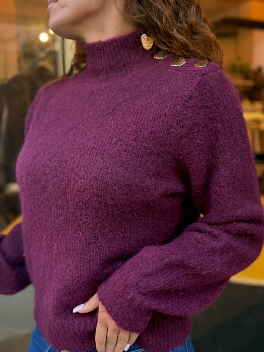 Maille bordeaux dorée