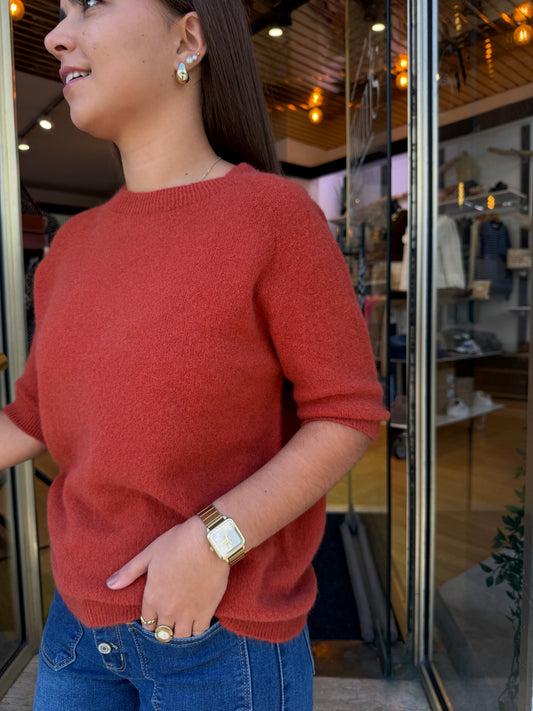Pull manches courtes Lisa  rouille