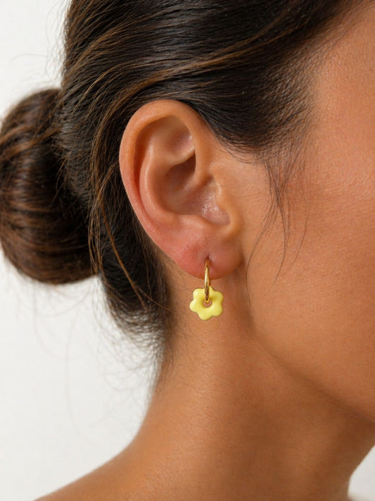 Boucle d'oreille Flowers Jaune - Boutique Cactus