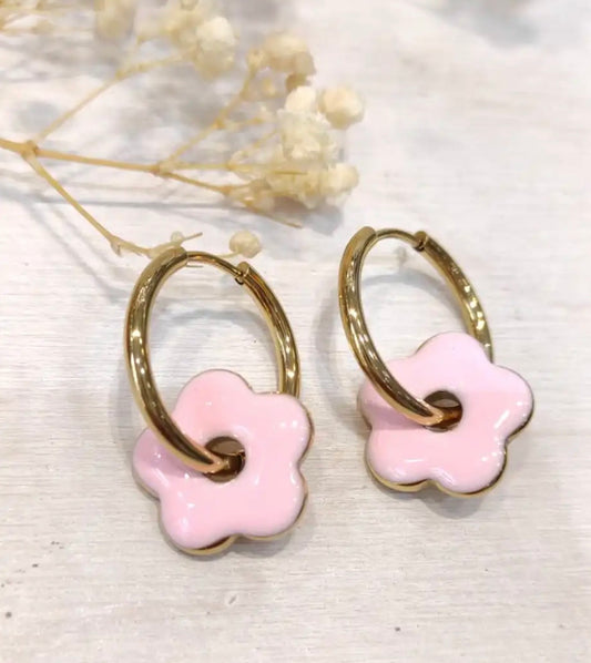 Boucle d’oreille Flowers Rose