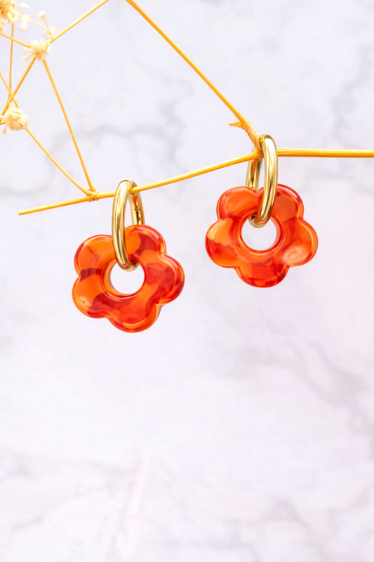 Boucle d’oreille corail