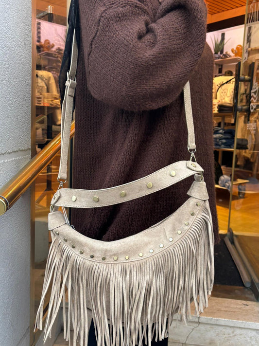 Sac a main franges beige