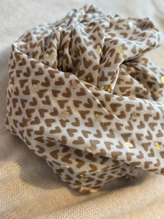 Foulard  taupe coeur