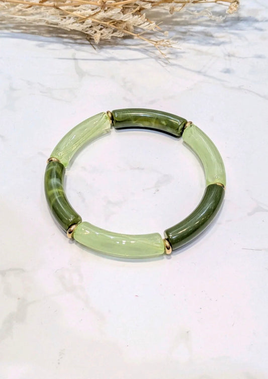 Bracelet élastique Vert kaki & Vert clair