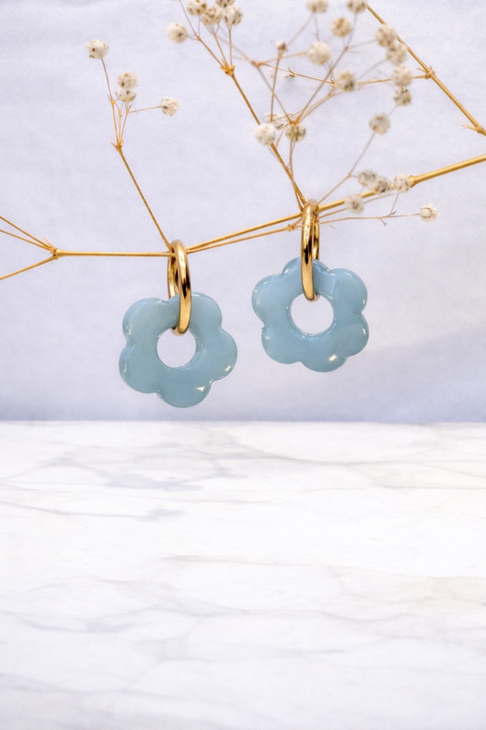 Boucle d’oreille vert sauge