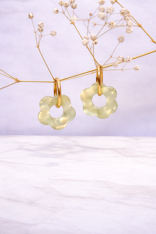 Boucle d’oreille pétale de citron