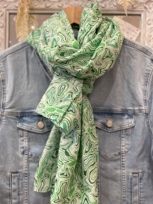 Foulard imprimé vert