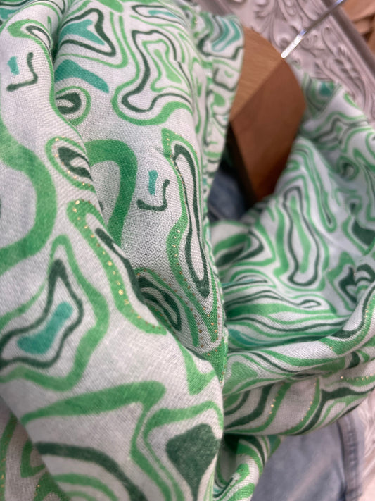 Foulard imprimé vert