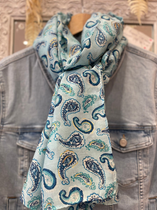 Foulard imprimé bleu