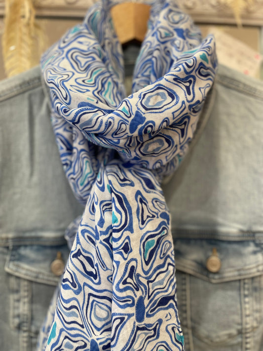 Foulard imprimé bleu