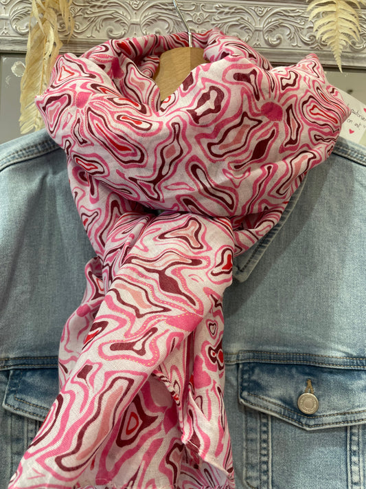 Foulard imprimé rose