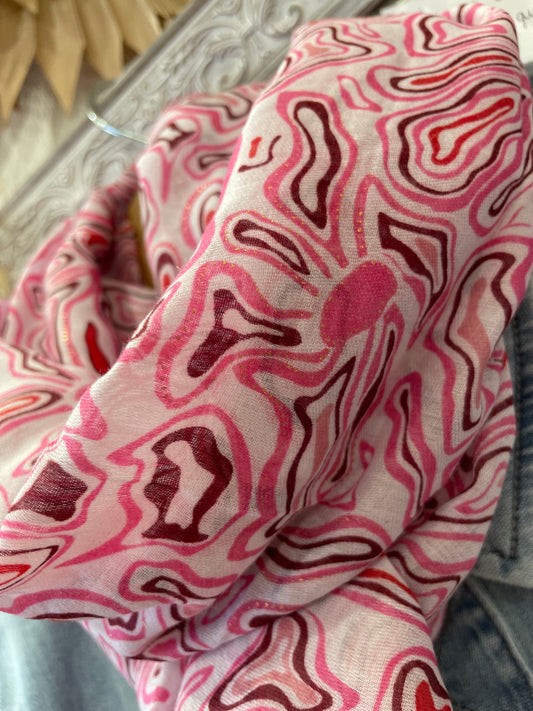 Foulard imprimé rose