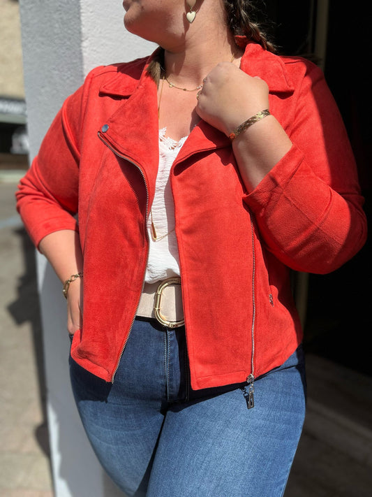 Veste suédine Bluma Corail