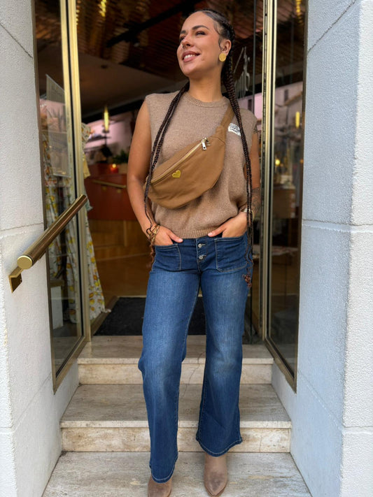 Pull étiquette Eva Camel