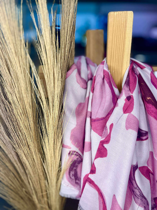 Foulard Fuchsia fleuri
