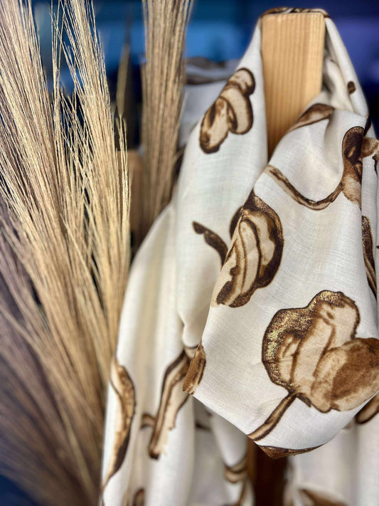 Foulard Camel fleuri