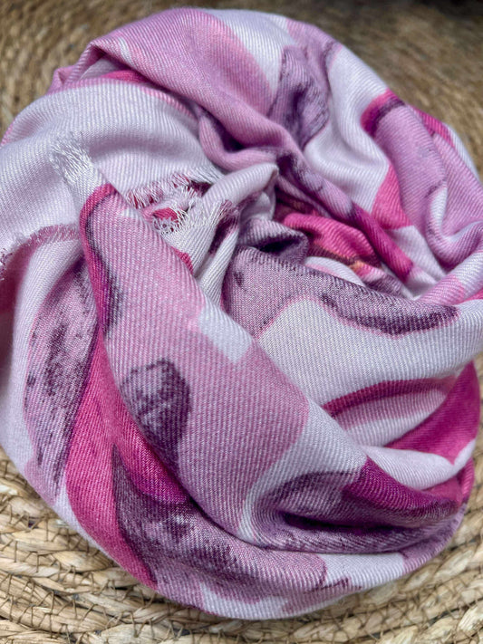 Foulard Fuchsia fleuri