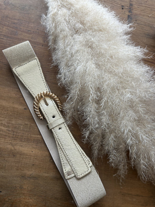 Ceinture elastique beige