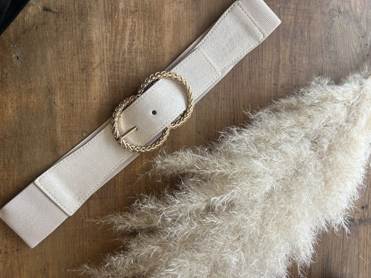 Ceinture elastique beige