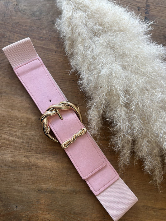 Ceinture elastique rose poudré